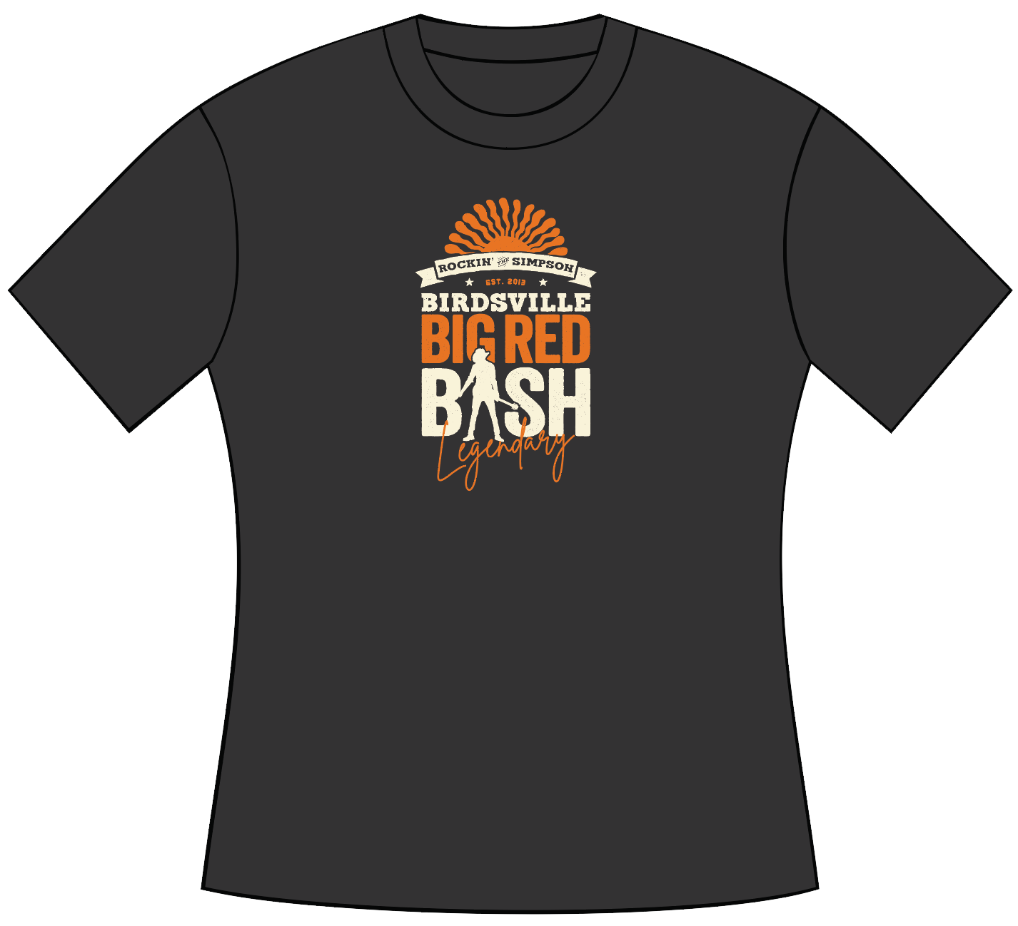 2024 Big Red Bash Line Up Tee - Ladies Style - Black