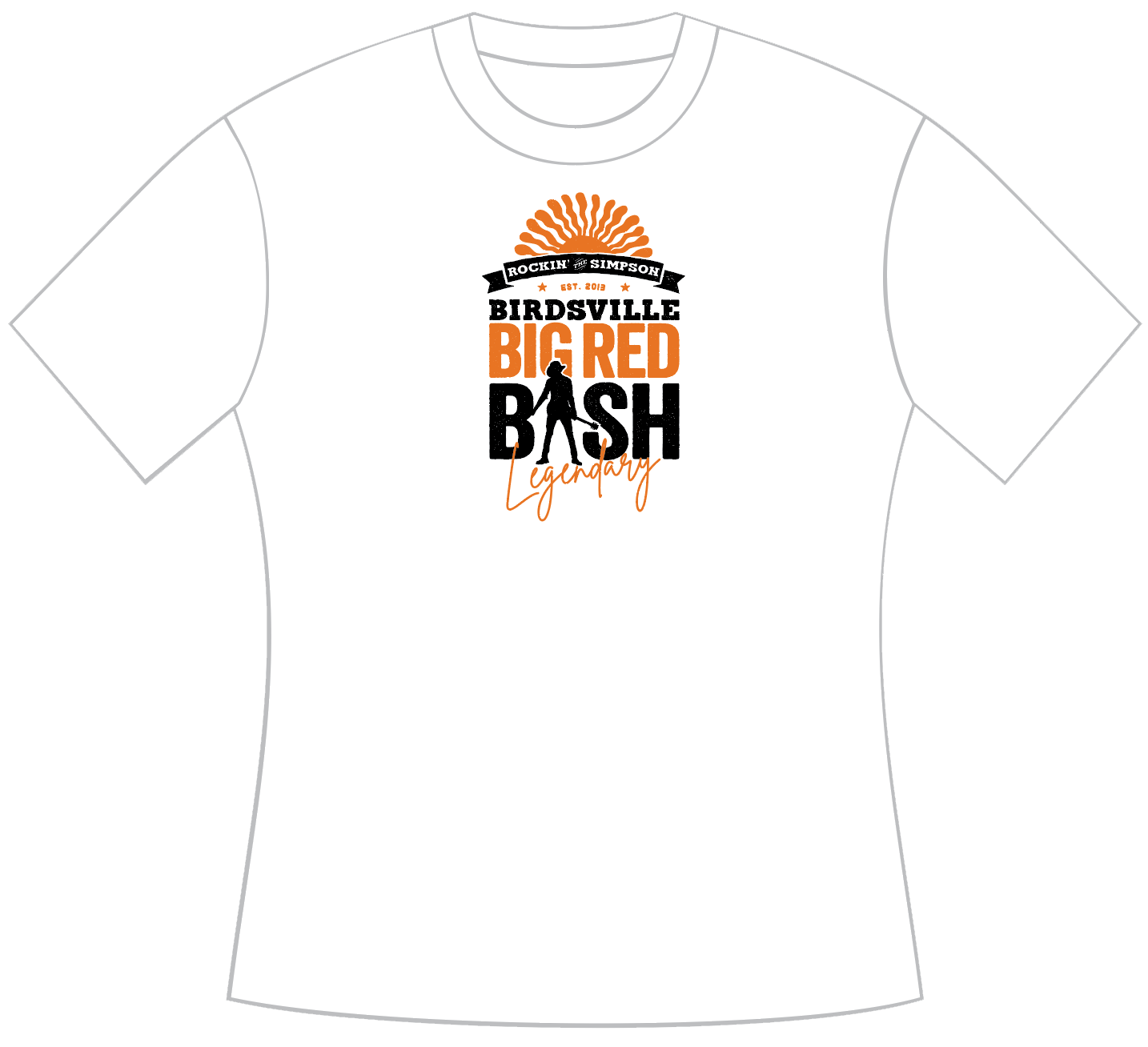 2024 Big Red Bash Line Up Tee - Ladies Style - White